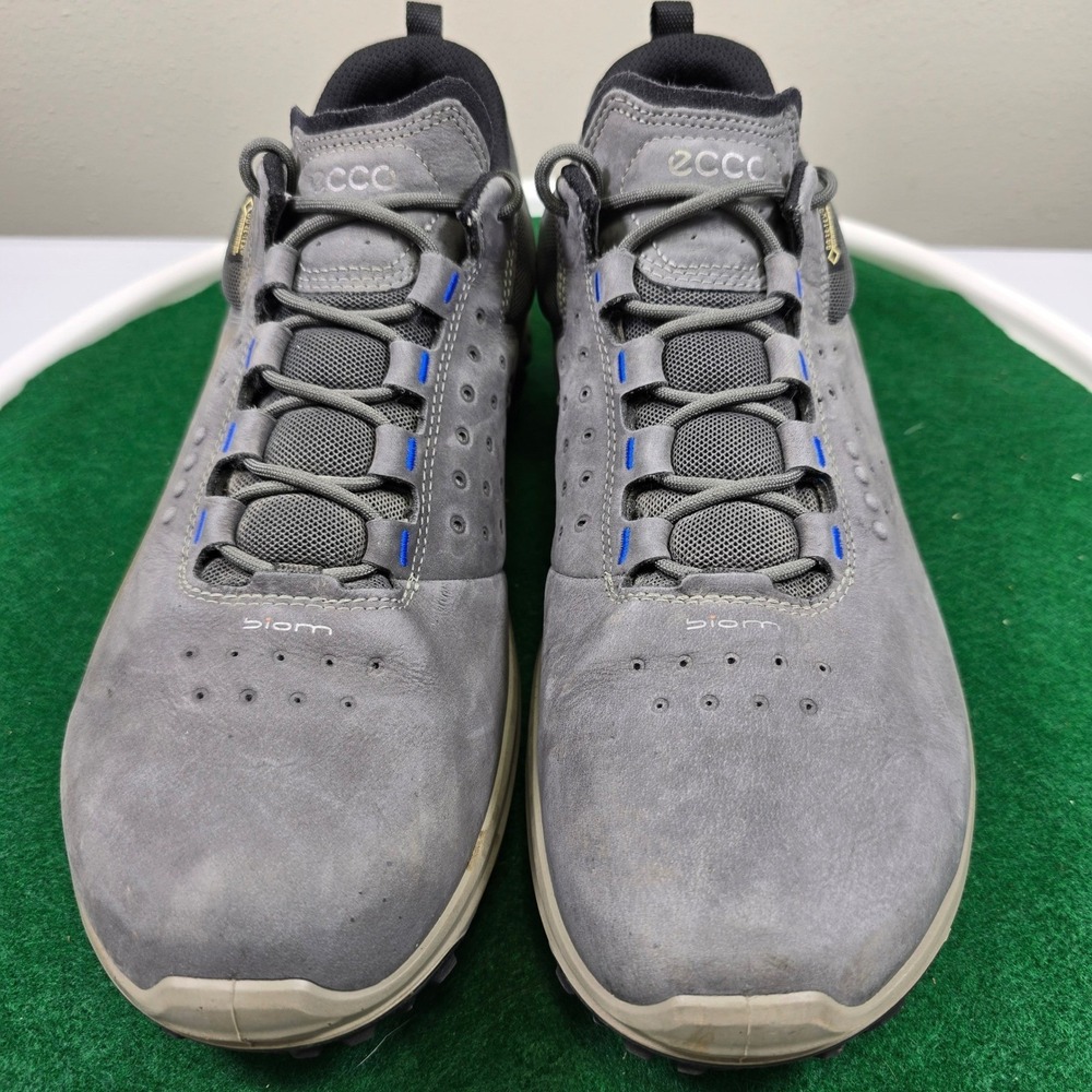 ECCO Biom Gore-Tex Hiking Shoes Men 10 Gray Yak Leather Waterproof Outdoors